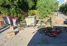 Νέα περιστατικά εμπρησμών κάδων απορριμμάτων στον Δήμο Βύρωνα Κάδοι απορριμμάτων στον Δήμο Βύρωνα